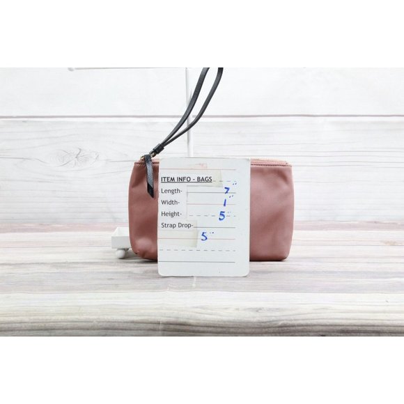 Kate Spade Pink Nylon Leather Handle Double Zip Purse Wristlet - Picture 9 of 9